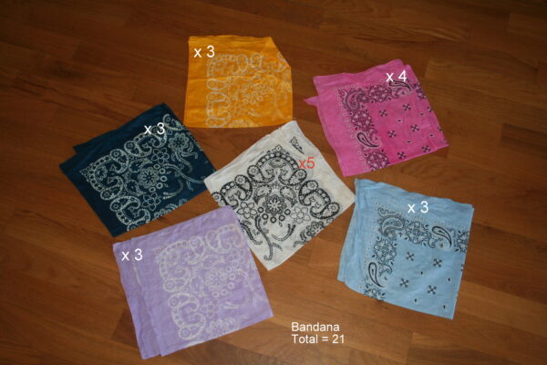 Bandana, différents coloris