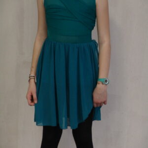 Robe justaucorps short voile vert