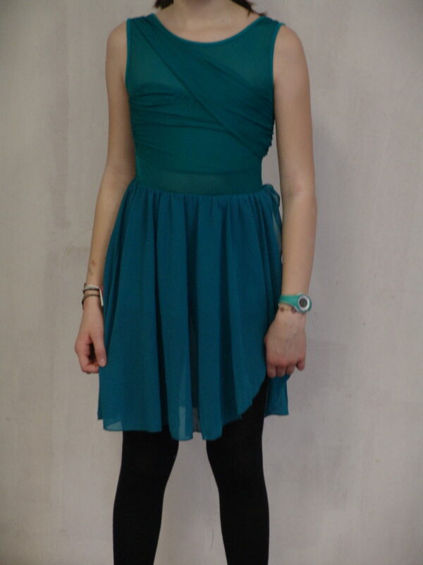 Robe justaucorps short voile vert