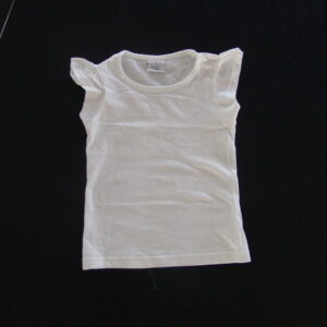 Tee-shirt blanc éveil col rond micro manches