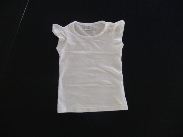 Tee-shirt blanc éveil col rond micro manches