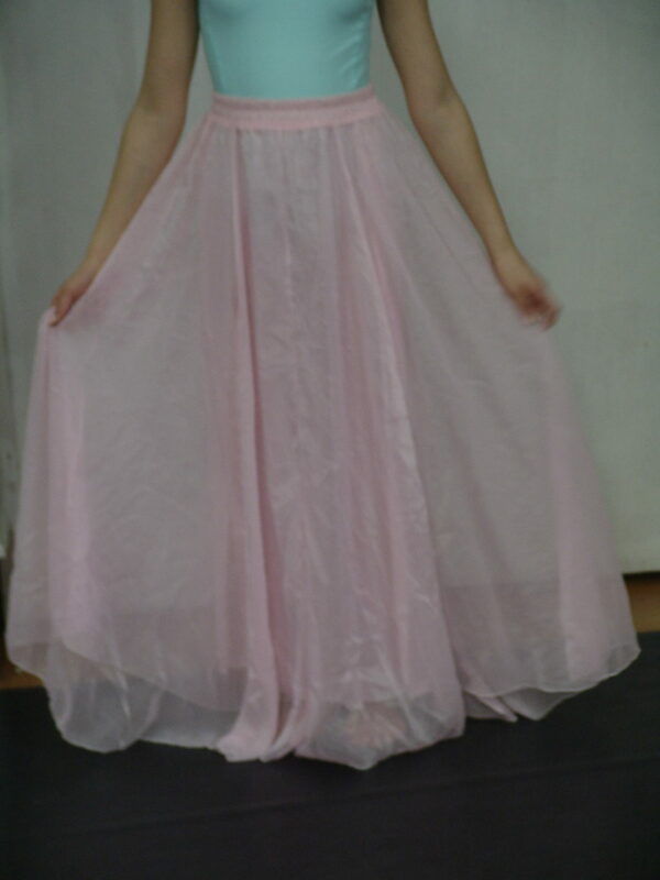 Jupe très longue rose transparente tulle