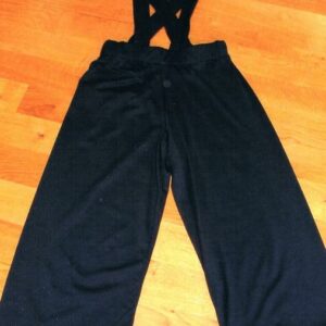 Pantalon noir 3/4 Charlot avec bretelles