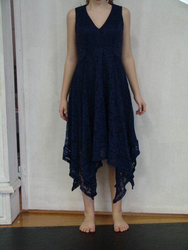 Robe bleu foncé adulte dentelle
