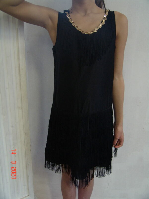 Robe charleston noire avec franges