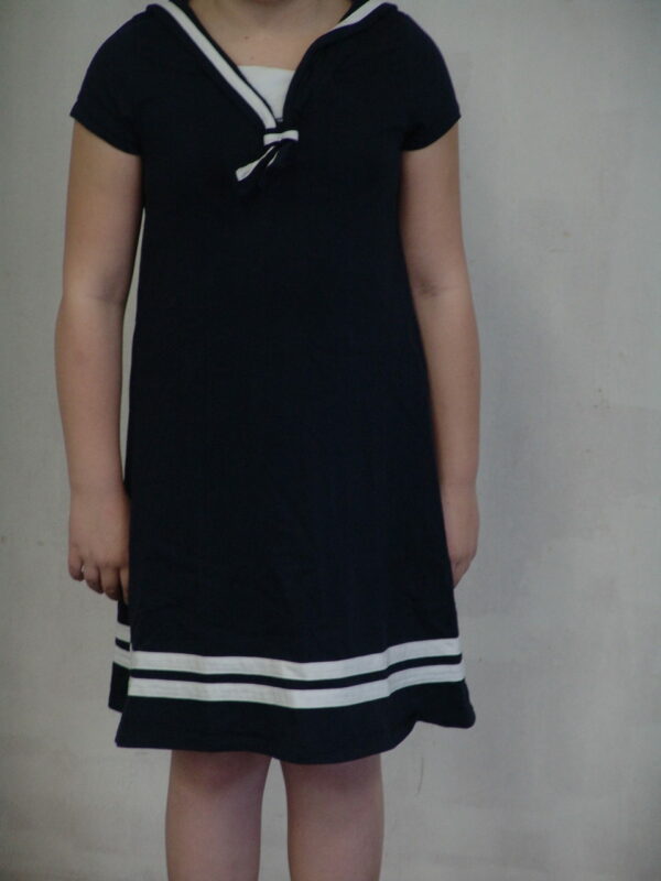Robe marin courte bleu marine+col