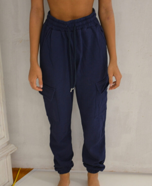 Pantalon cargo bleu marine