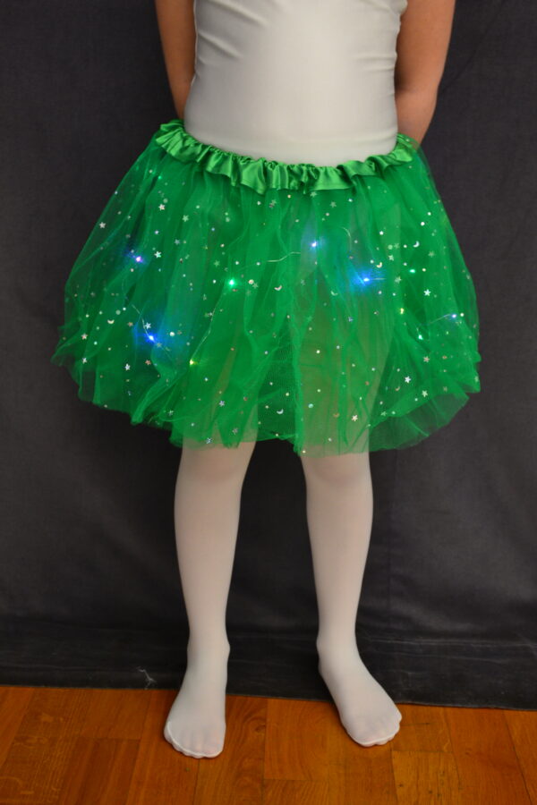 Tutu vert avec bande LED lumineuse