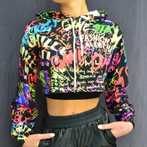 Sweat noir motif graffiti