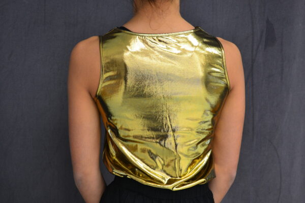 Tee-shirt or métallisé col drapé – Image 2