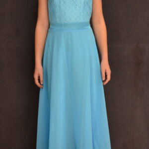 Robe bleu clair haut dentelle