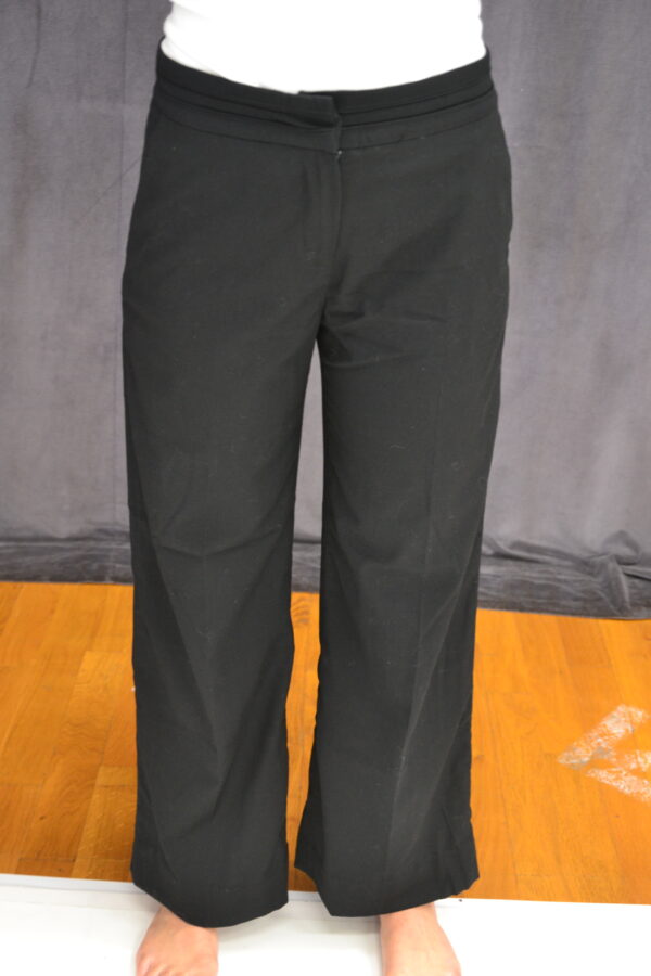 Pantalon noir taille haute à plis Dazy