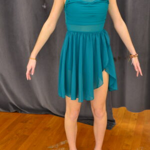 Robe justaucorps short voile vert