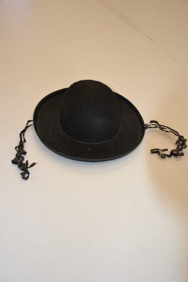 Chapeau noir bord large + tresse Rabbi Jacob