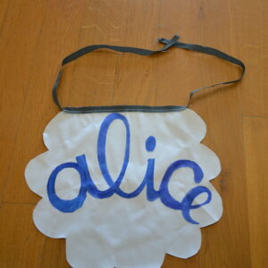 Tablier blanc Alice en forme nuage