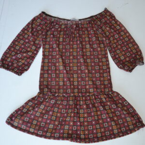 Chemisier assorti type hippie marron manche 3/4
