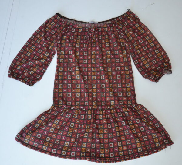 Chemisier assorti type hippie marron manche 3/4