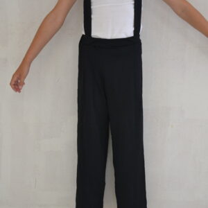 Pantalon noir 3/4 Charlot avec bretelles