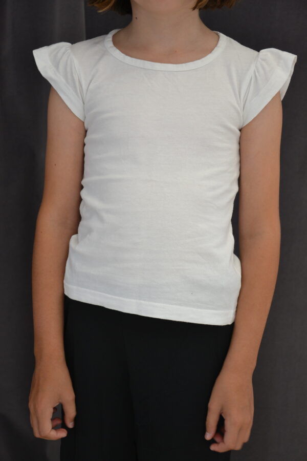 Tee-shirt blanc éveil col rond micro manches