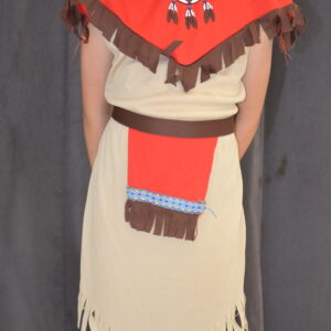 Robe d'indienne avec ceinture et bandeau