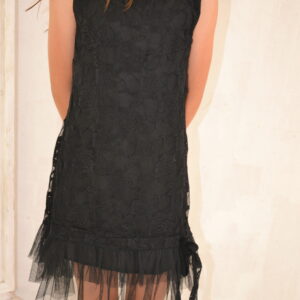 Robe dentelle noire tulle en bas