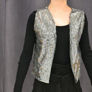 Gilet paillettes argent