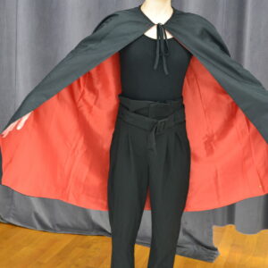 Cape noire magicien doublure couleurs, différents coloris