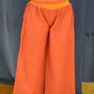Pantalon orange large toile bouffant
