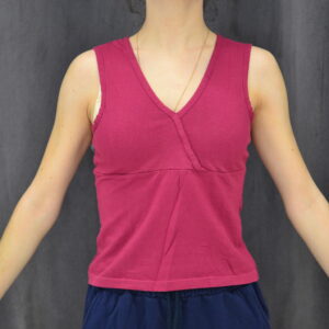 Tee-shirt violet col V sans manches