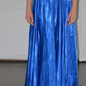 Jupe longue bleue électrique satin