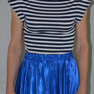 Tee-shirt marinière bleue court