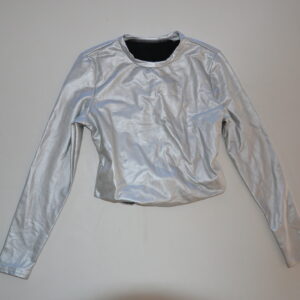 Tee-shirt argenté, manches longue, col rond