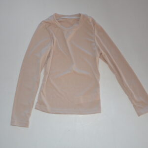 Haut beige court, strié, manches longues